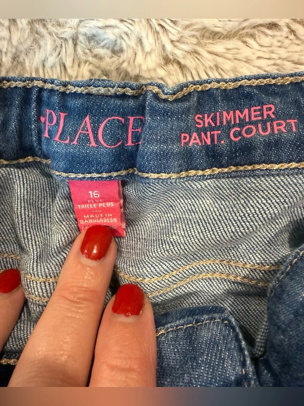 The Children’s Place Skimmer Pant Court Distressed Denim Shorts 16 Plus